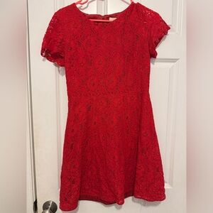 J. Crew red lace dress